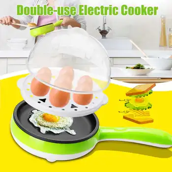 

220V 350W Multifunction Household Stainless Steel Non-Stick Electric Pot Pan Mini Egg Boiler Cooker Stew Cooking Frying Pan