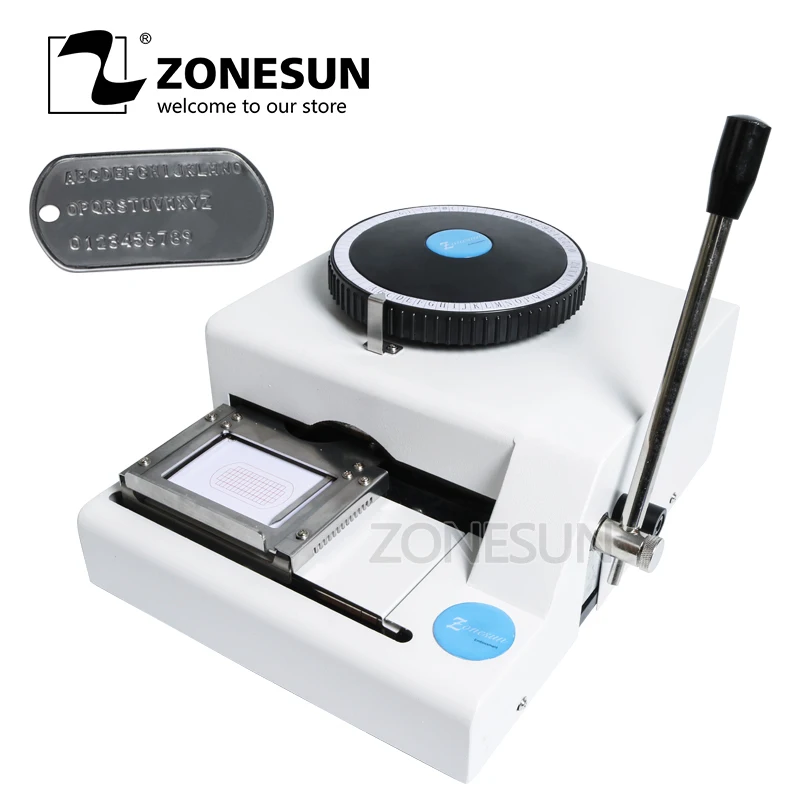 ZONESUN ручной алюминиевый 52 персонажа тег для собак настольный стальный штамп