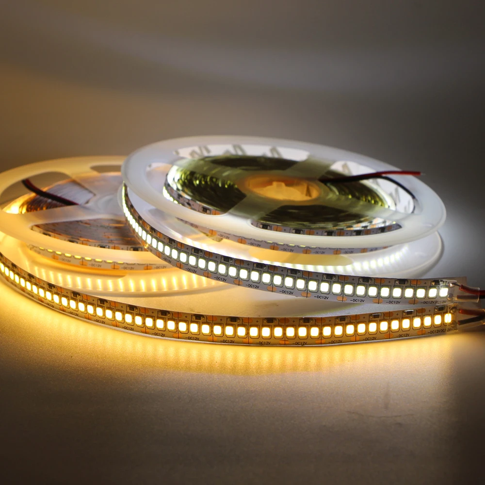 

5m LED strip light 2835 High CRI>80 240led/m Double PCB Flexible Neon Tape Ribbon String lamp waterproof Night Lights white 12V