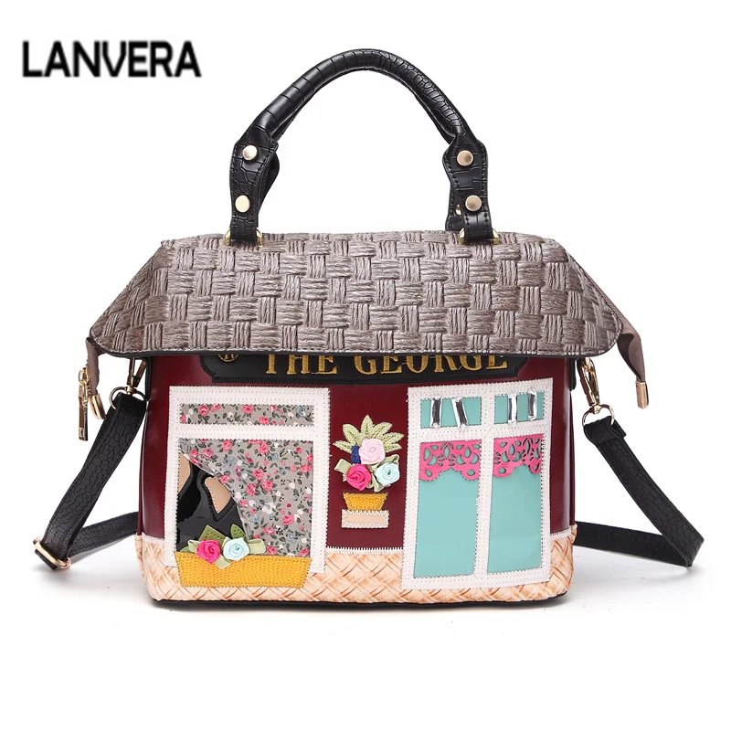 

New Arrival Fashion Female House Design Hand Bags Beach CrossBody Bags for Women 2018 Cartoon Handbags louis gg bag Sac A Main