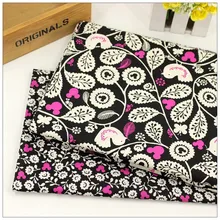 Пол метра черный белый цветок маленькая птица Печать хлопок ткань для постельных принадлежностей двери шторы одежды платье скатерти T311