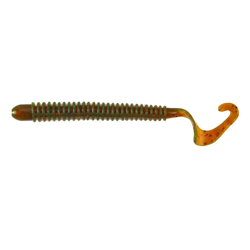 

HAODIAOZHE 20Pcs Gurb Soft Baits Curly Long Tail Simulate earthworm 8.5cm 2.4g Artificial Fishing Worm Shone Smell Bait YU428