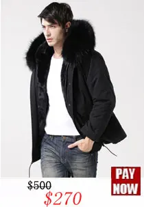 Модной высокого качества серый пальто с мехом зима искусственного меха пальто для мужчин и женщин