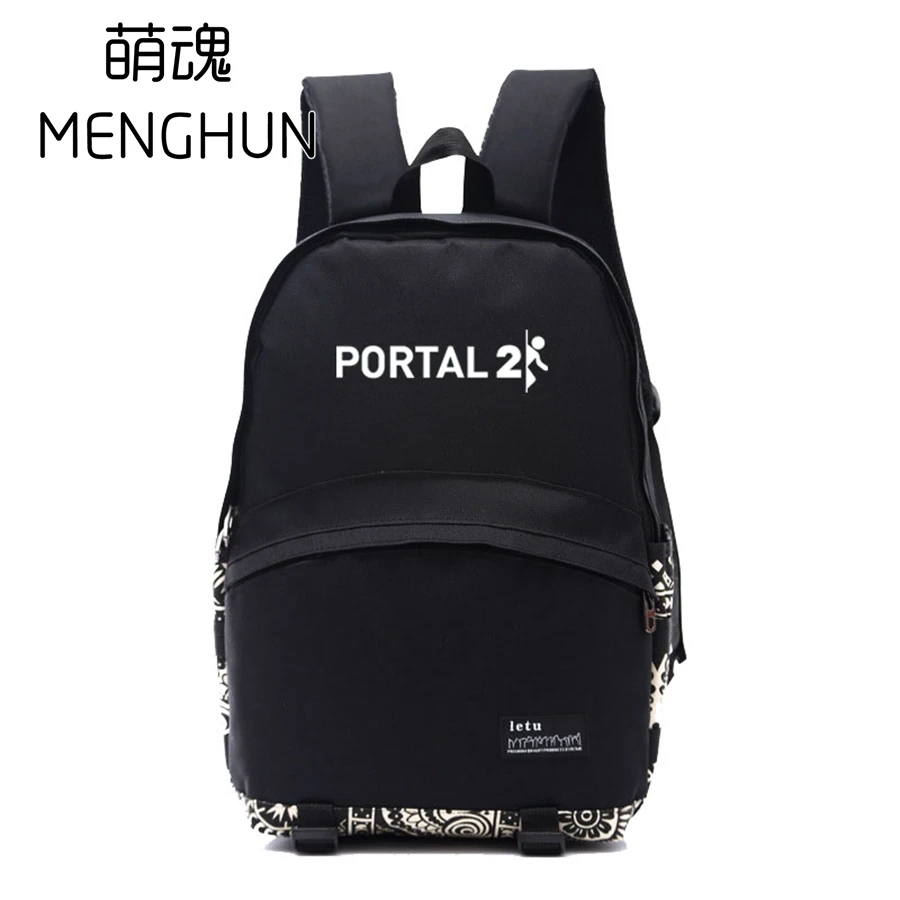 Pc игровой черный рюкзак портал 2 Рюкзаки подарок для любителей игр концепция игры черные нейлоновые сумки школьный рюкзак NB161 - Цвет: 4