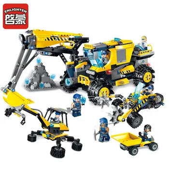 

Enlighten Construction Building Block Kyanite Squad Sweeper Excavator 8 Figure 734pcs Bricks-No Box