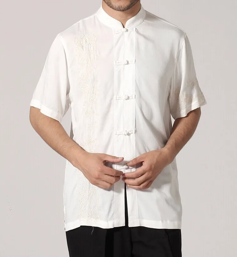 Лидер продаж Черный традиционный китайский стиль Мужские кунг-фу летняя Hombres Camisa Костюмы Размеры размеры s m l xl XXL, XXXL Mny-03C
