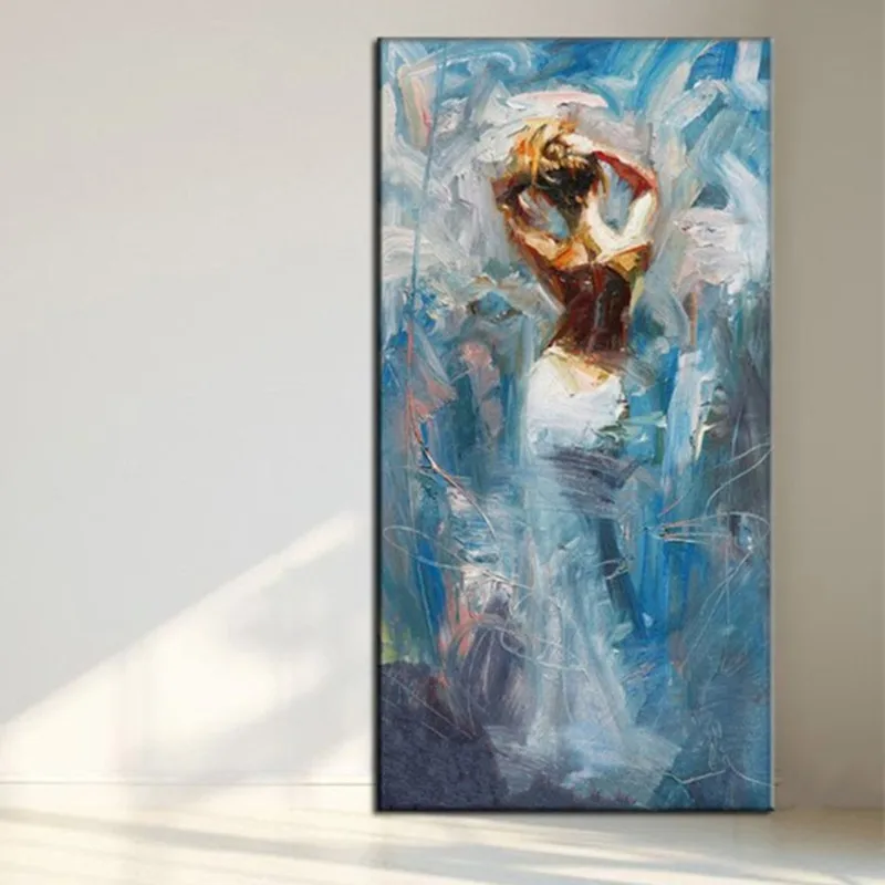 

Home Decor Wall Art Large Sexy Woman Pictures Beautiful Blue Wall Painting Hand Painted Abstract Nude Oil Paintings on Canvas