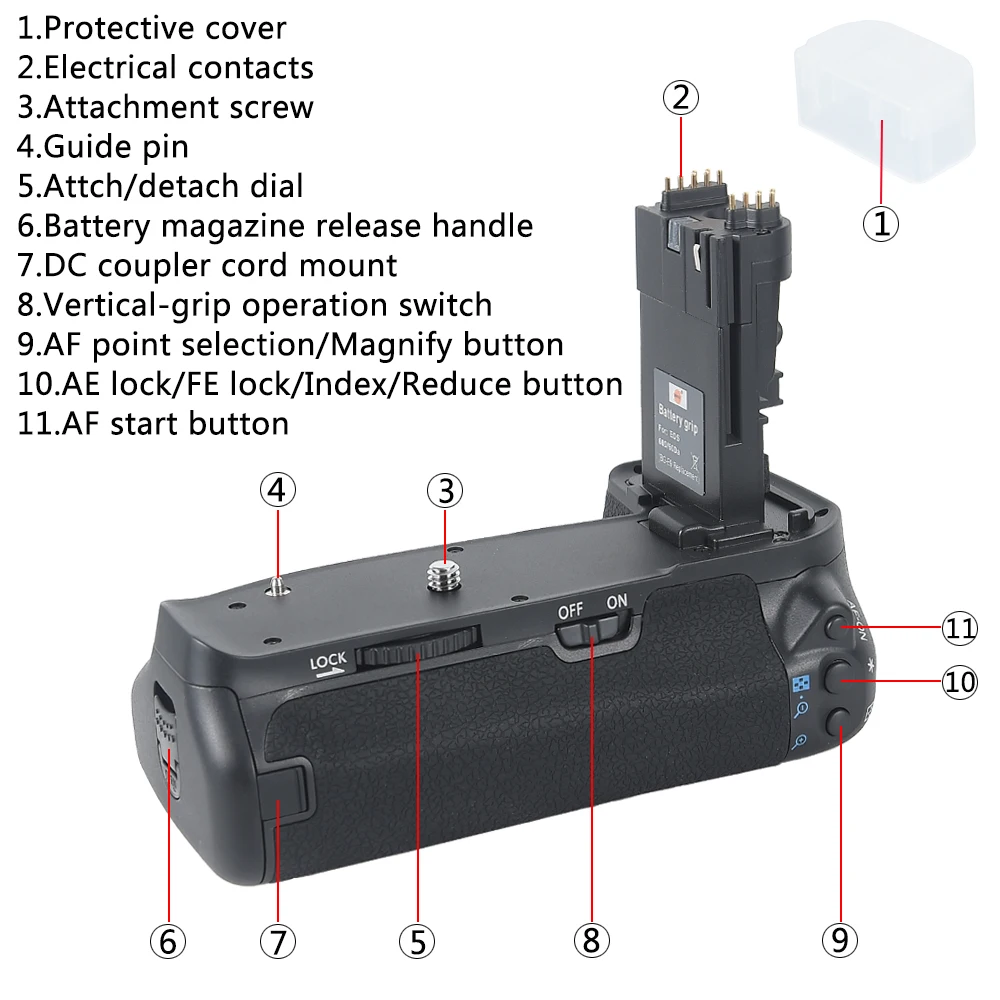DSTE BG-E9 многофункциональная Вертикальная Батарейная ручка держатель рукоятки с 2 шт LP-E6N LP-E6 для камеры Canon 60D 60Da