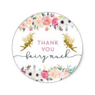 

3.8cm Thank You Fairy Much Classic Round Sticker