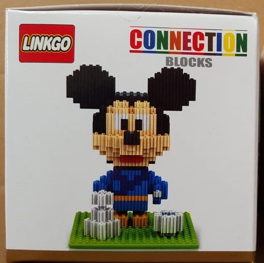 

Linkgo Micro Blocks Connection DIY Building Toys Cute Kimono Cat 3D Auction Figure Kawaii Small Blocks Mickey Girl Present