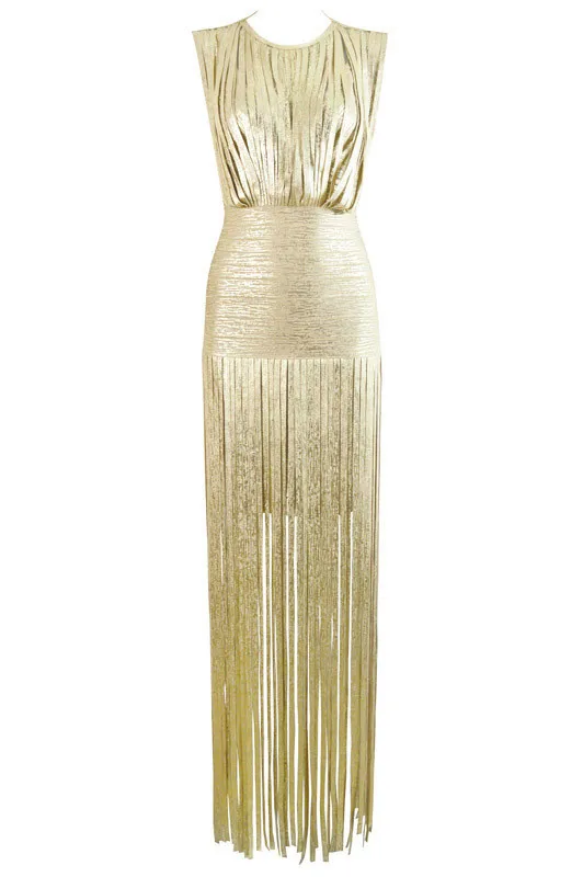 Бренд Новое поступление женское элегантное розовое золото HL длинное Бандажное платье вискоза для свадебных платьев