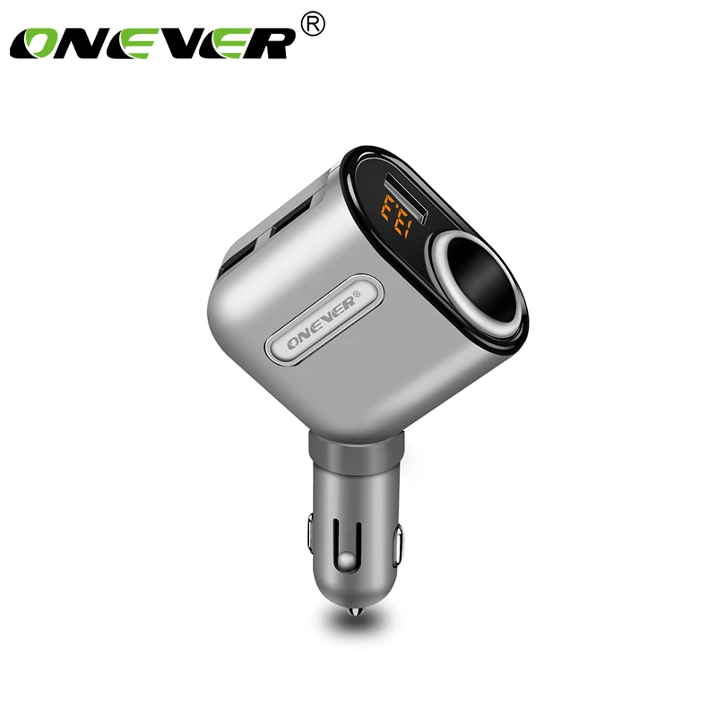 

ONEVER3.1A 3 USB Car Charger Lighter Socket C32 Cigarette Fast Charging Adapter Support Smart with Volmeter