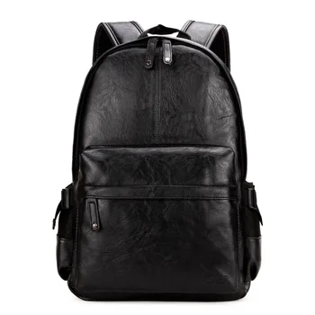 

Black Brown Laptop Backpack Fashion Men PU Leather Soft Backpacks for Teenager Male Bag Men's Backpack Female Daypacks mochila