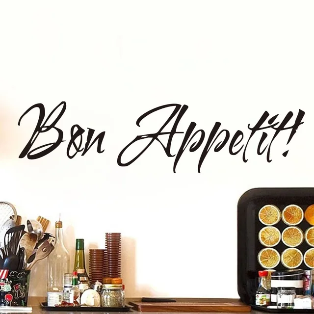 Aliexpress.com : acquista dctop bon appetit cibo black vinyl wall ... Decorazioni parete cucina