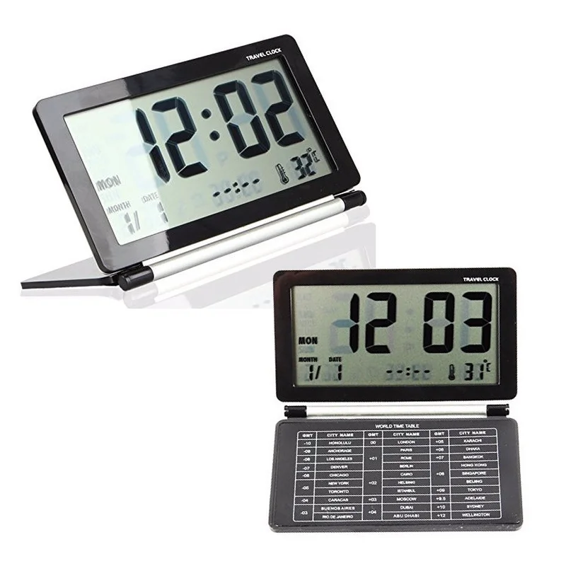  New Desk Portable Digital LED Thermometer Calendar Clock Flexible Cover Home Wall and Desk Ultra-th