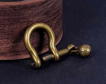 

5 pcs Vintage Brass Shackle Joint Connect Key Chain Hook Leathercraft Hardware