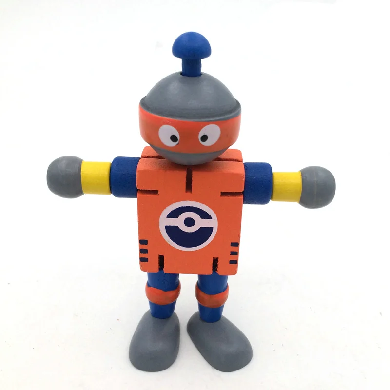 Model Building Figurines Early Educational Toys Wooden Elastic Robot Post Blocks Dolls Children's Birthday Gift Christmas Figure (6)