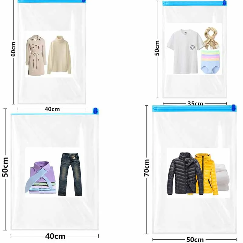 لفة متابعة ضغط أكياس تخزين بالتفريغ طوي السفر الفضاء التوقف أكياس البلاستيك مضغوط المنزل صندوق تخزين ملابس أكياس 50*70 سنتيمتر