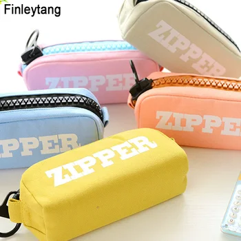 

Pen Box Large Capacity Large Zip Canvas Pen Bag Men and Women's Personality Pencil Case Creative Cute Stationery School Supplies