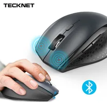 TeckNet Bluetooth Wireless Mouse Ergonomic 2.4GHz Computer Mice 2600/2000/1600/1200/800 DPI for Windows Laptop Notebook PC