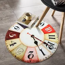3D Retro Wall Clock Round Carpet Computer Chair Floor Mat Cartoon Carpet Kids Room Children Tent Area Rug Cloakroom Carpets Rugs