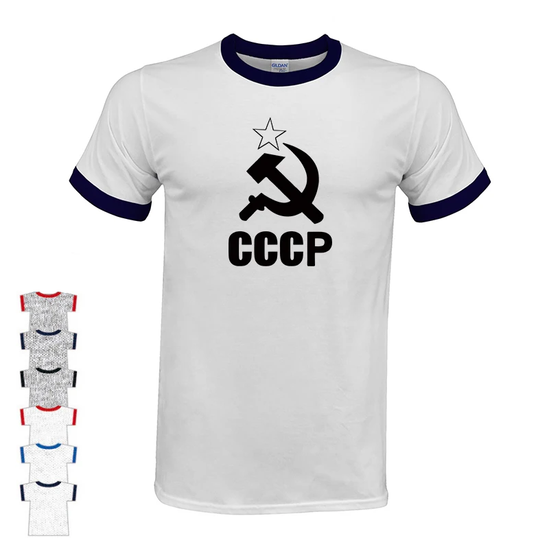 2019 крутая бутиковая футболка с круглым вырезом Футболка принтом СССР надписью