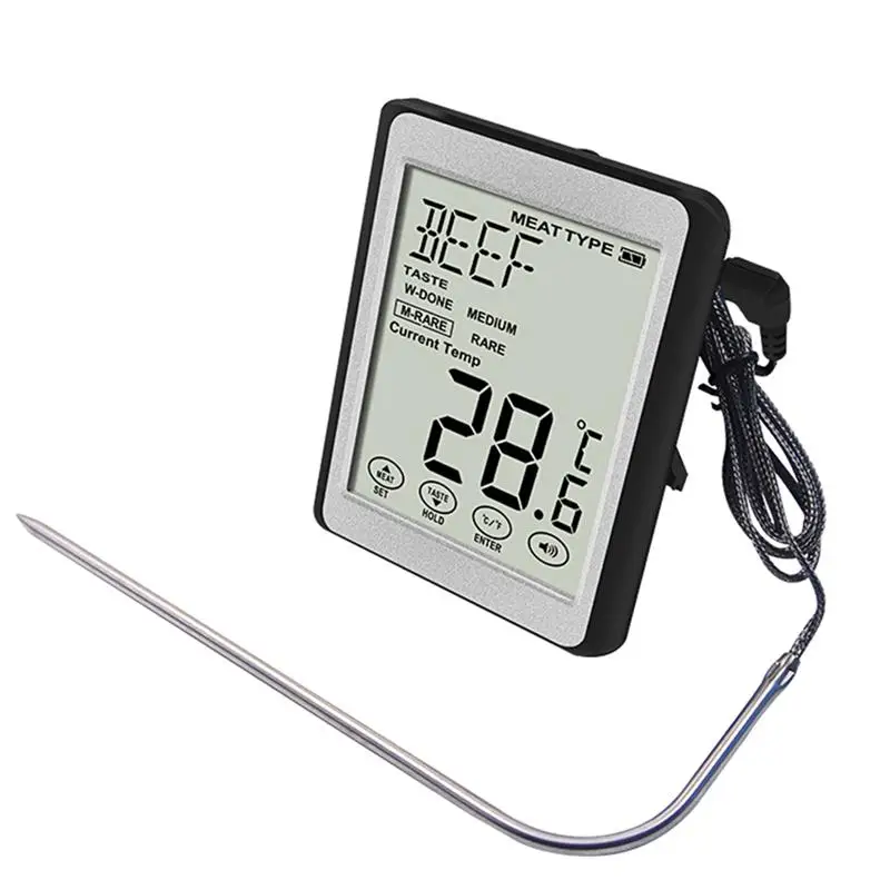 

1 Pc CH-210 Digital Small 3 LED Color Changing Digital LCD Thermometer For Barbecue Baking Without Battery (Black)