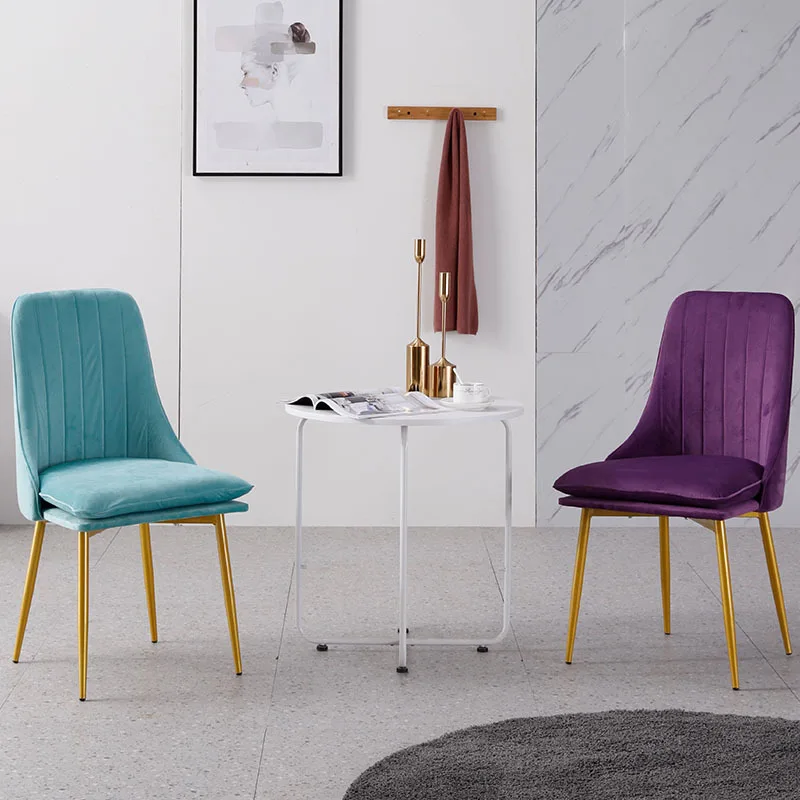 

Modern Minimalist Sponge Velvet Restaurant Furniture Chair Restaurant Modern Pu China Iron Chair Wood Kitchen Dining Chair Rest