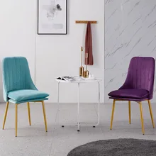 Modern Minimalist Sponge Velvet Restaurant Furniture Chair Restaurant Modern Pu China Iron Chair Wood Kitchen Dining Chair Rest