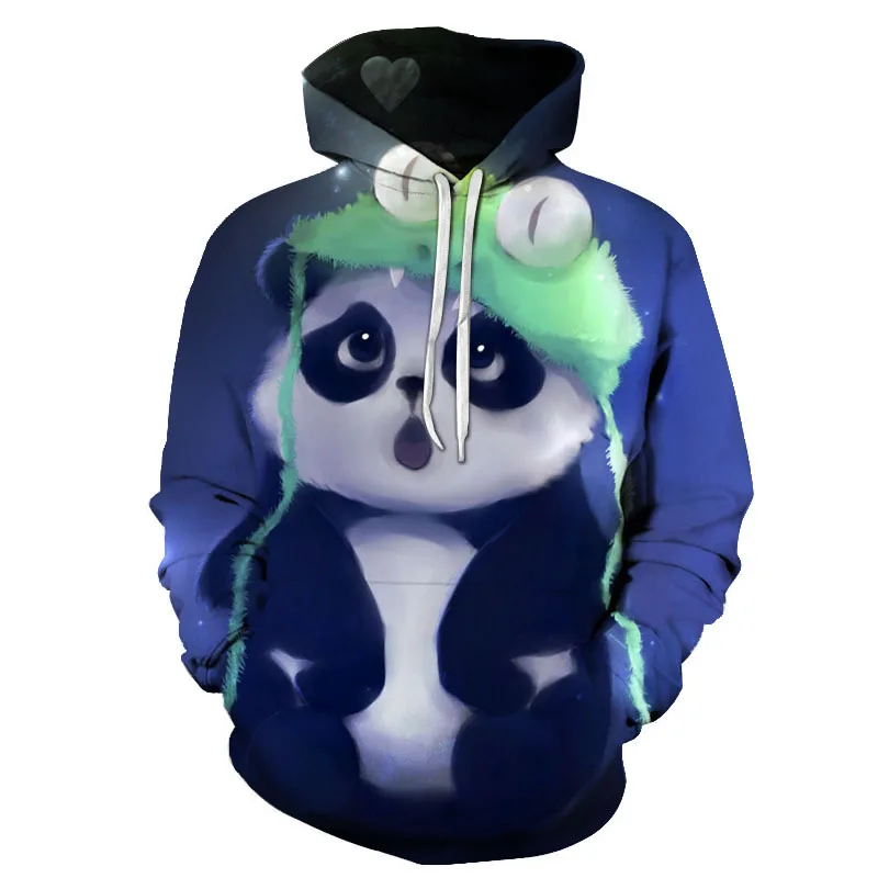 

2019 new fashion 3d-printed animal panda, lion, Wolf and so on series hoodies listed autumn winter men's and women's jerseys hoo