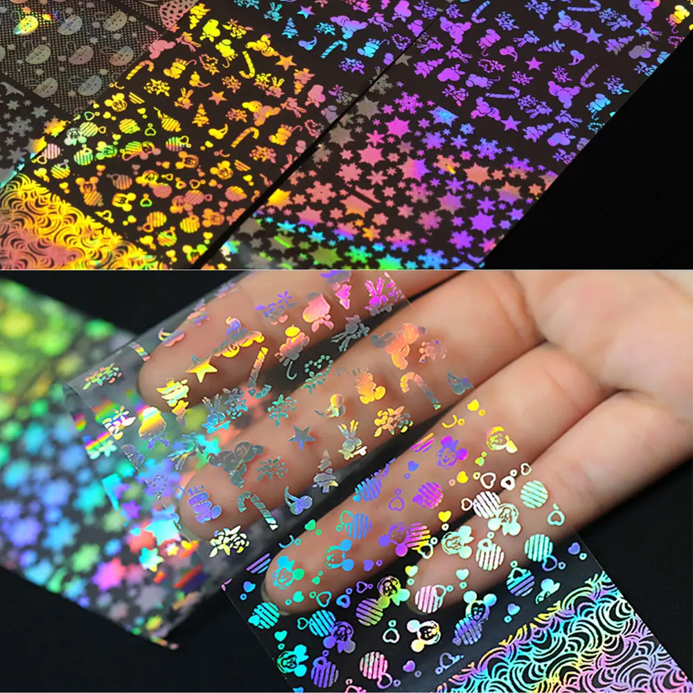 

Halloween Starry Nail Foil Nail Art Transfer Sticker Holographic Rainbow Laser Irregular Wave Ripple Manicure Nail Polish