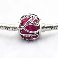 Подходит для Pandora Charms bracelets Nature's Radiance Beads с R CZ 925 пробы-серебро-ювелирные изделия