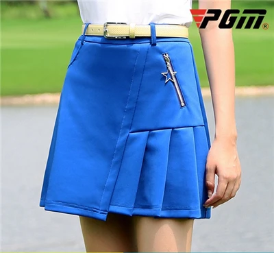 Летняя женская футболка с коротким рукавом+ плиссированная юбка, комплект одежды для гольфа, Женская быстросохнущая спортивная одежда, комплект с юбками, одежда для гольфа AA60488 - Цвет: blue skirts