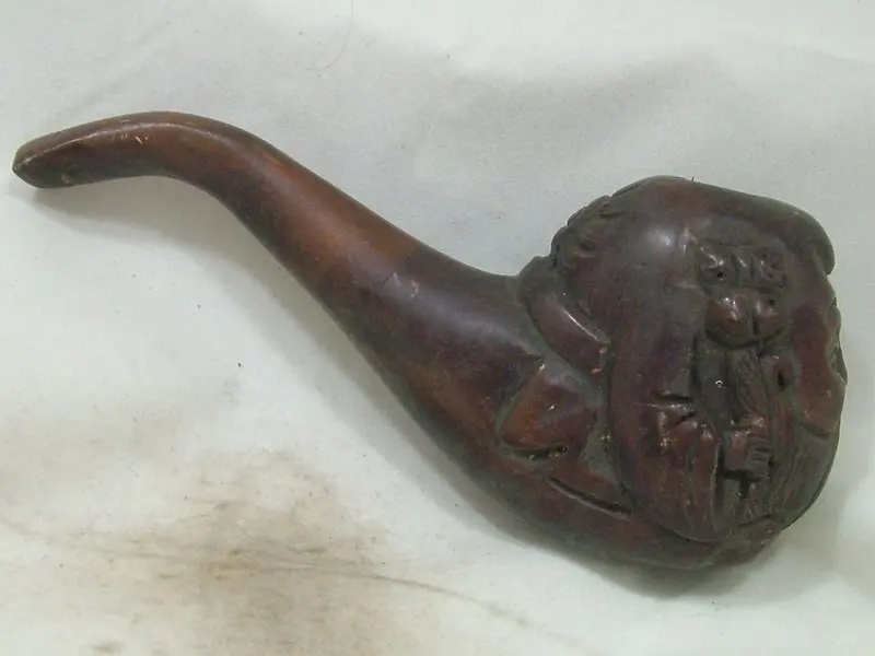 Antique Handmade CARVED WOOD SMOKING PIPE.Tobacco Pipesin Tobacco