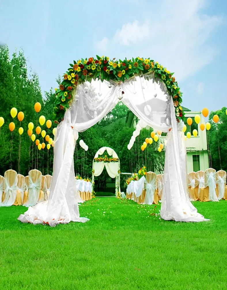 

5x7ft Wedding Lawn Flowers Photography Backdrops Photo Props Studio Background