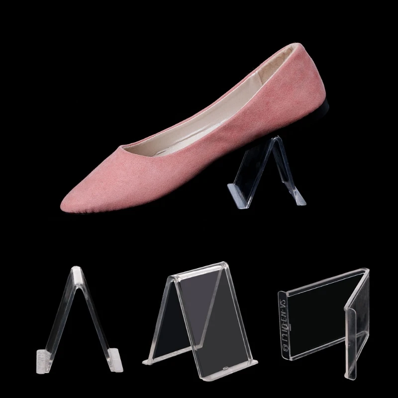 Multifunction Acrylic Shoes Display Stand V Shape Shoe Rack Shelf Shoes