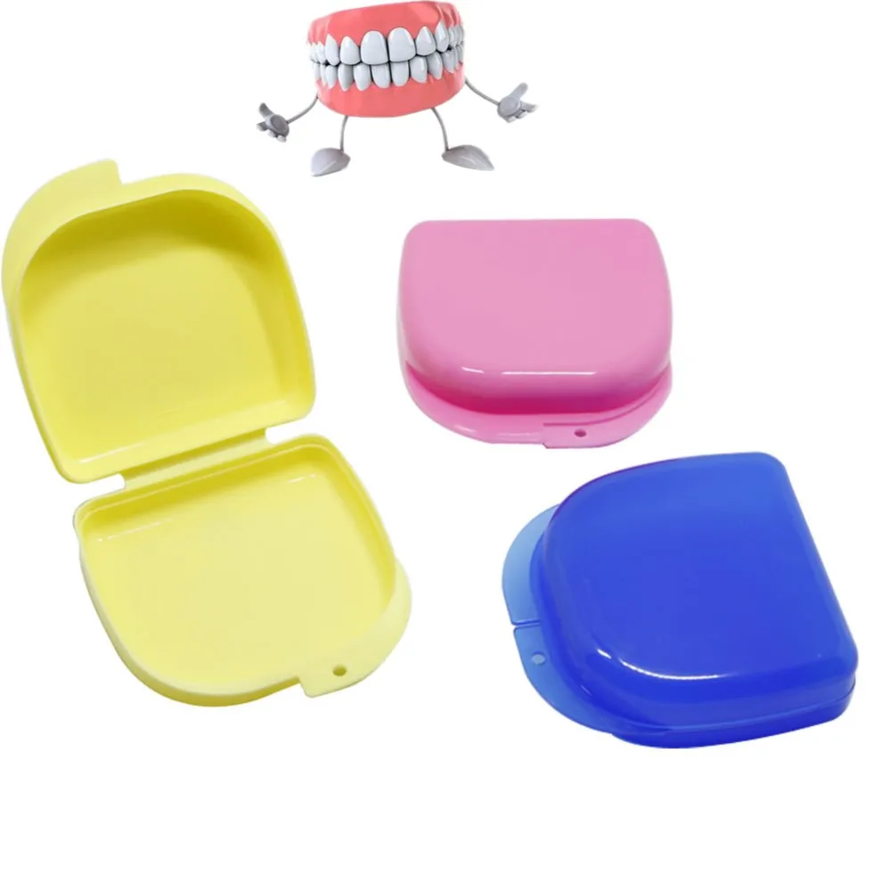 

1X Mixed Color Dental Orthodontic Retainer Mouthguard Dentures Storage Case Box