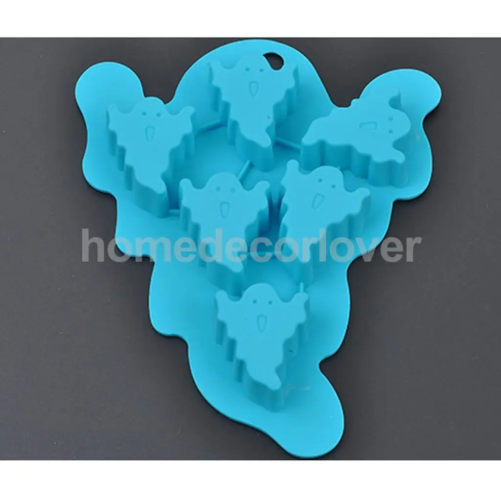MagiDeal 4 Type Novel Silicone Sculpt Skull, Ghost, Bat, Witch Mold Fondant Chocolate Cake Decorating Baking Mold Safe for Oven