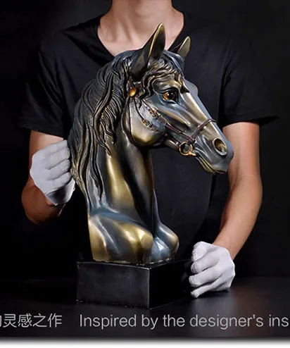 

$350 # limited edition # 43CM LARGE # HOME office TOP GOOD art WORK # handmade lucky color resin feng shui HORSE statue