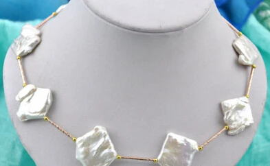 

huij 004902 18" baroque white reborn keshi pearl necklace