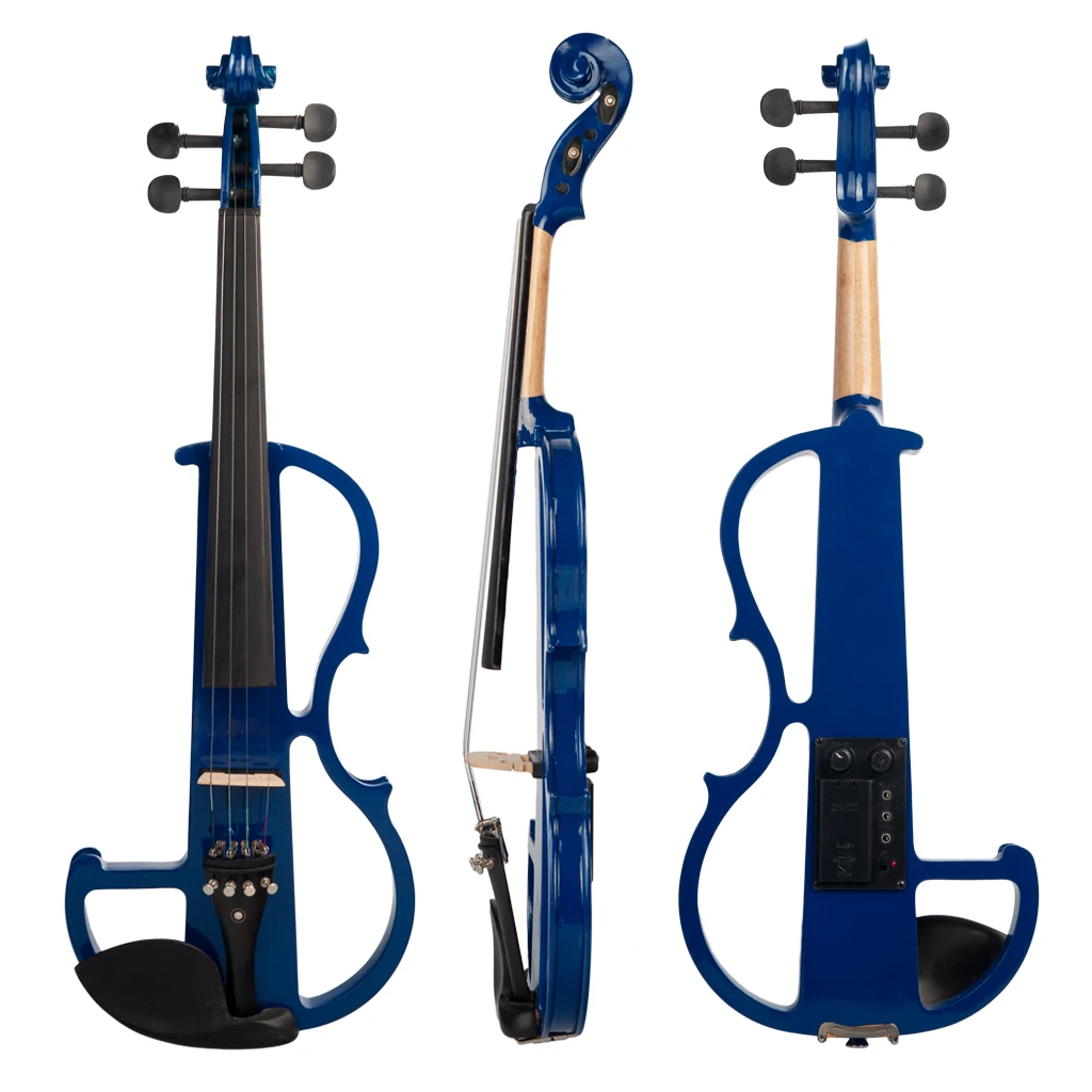 4/4 Electric Silent Violin with Bow Headphone Rosin with Carry Case Stage Bag Headphone Connection Performance Accs for Beginner