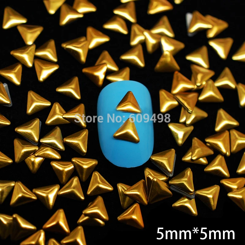 

1000pcs/bag Gold Triangle Nail Studs Gems Metal Floating Charms DIY Craft Decoration Nail Art Supplies Free Shipping