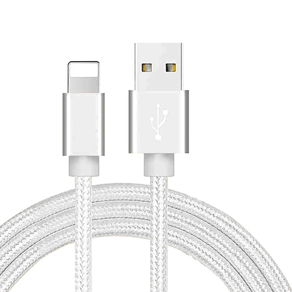 Silver ACCEZZ нейлоновый USB кабель для зарядного устройства 2A для iPhone XR XS Max 7 8 6 6S 5S Ipad Mini Lighting кабель для быстрой зарядки мобильных телефонов - Цвет: Silver