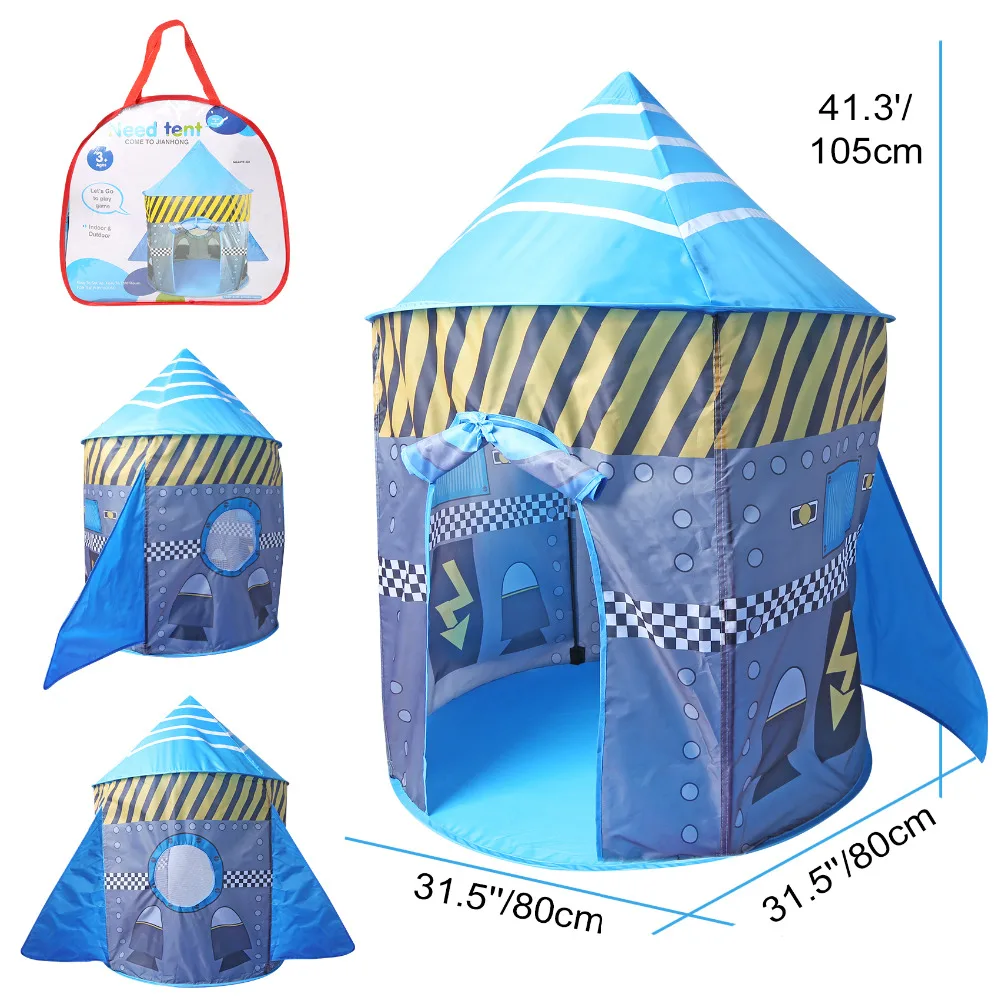 Большая палатка игрушечная Playhouse крытый и открытый сад Складная Pop Up астронавт в космосе играют палатка для детей