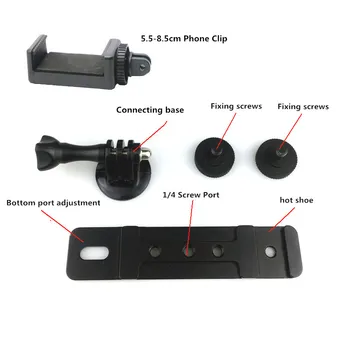 

for gopro Action Camera Camera Adapter base phone Mount Clip Extension Hot Shoe arm For DJI OSMO Mobile 1 2 Handheld Gimbal