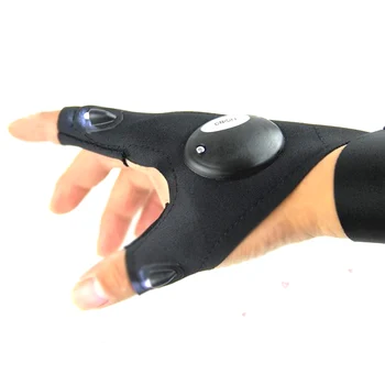 

Fishing Night Light Glove With LED Flashlight Torch Magic Strap Fingerless Gloves Outdoor Survival Camping Hiking Rescue Tool
