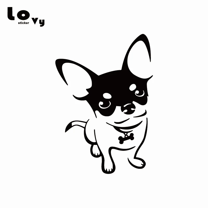 

Cute Chihuahua Dog Vinyl Car Sticker Cartoon Animal Car Decal for Car Bumper Window Door Decoration CA0282