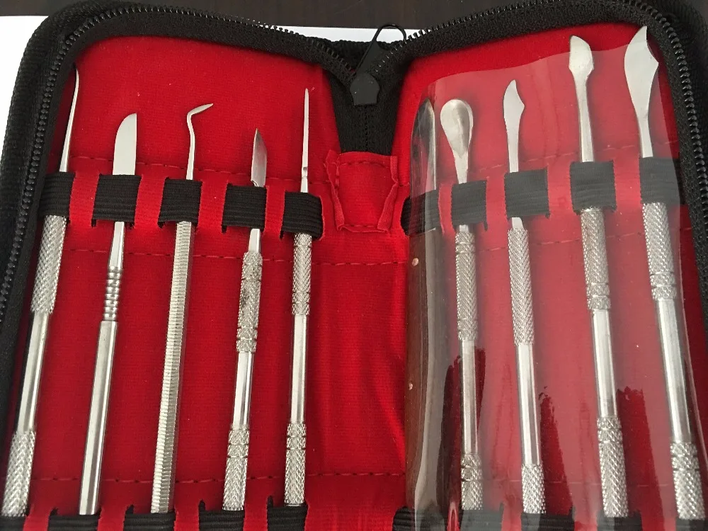 High Quality 10 pcs/set Dental Lab Equipment Wax Carving Tools Set