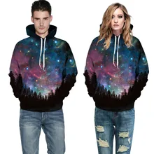 Women Men Couples Lovers 3D Starry Sky Print Loose Hoodies Blouse Tops Shirt Printed hooded baseball tackle sports Yoga Shirt#1