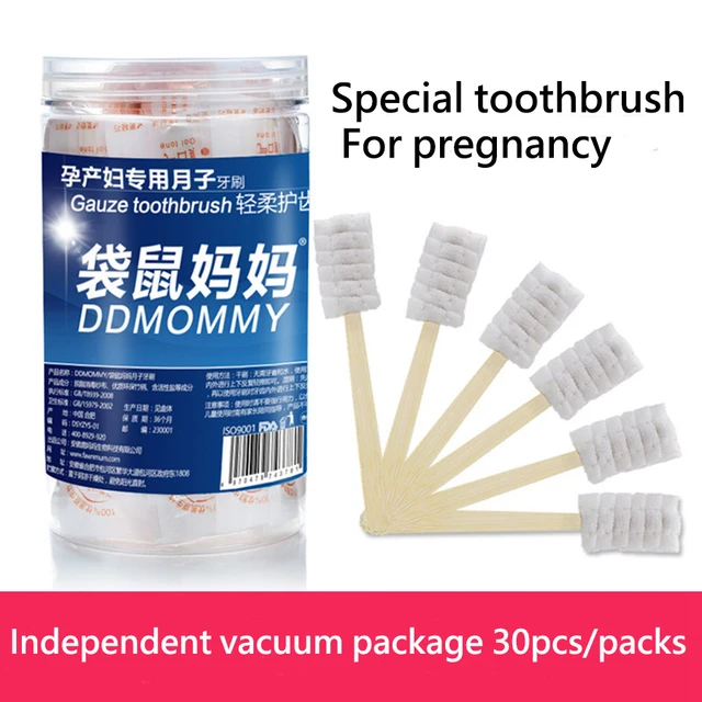 부드러운 구강 청소를 위한 일회용 모성 유아 거즈 칫솔